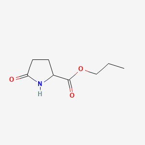 molecular formula C8H13NO3 B12644252 Propyl 5-oxo-DL-prolinate CAS No. 85153-82-8