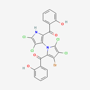 molecular formula C22H11BrCl4N2O4 B1264429 (-)-海洋吡咯 B 