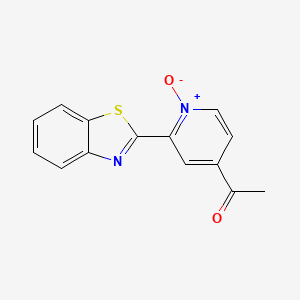 molecular formula C14H10N2O2S B12644322 1-[2-(1,3-Benzothiazol-2-yl)-1-oxidopyridin-1-ium-4-yl]ethanone 