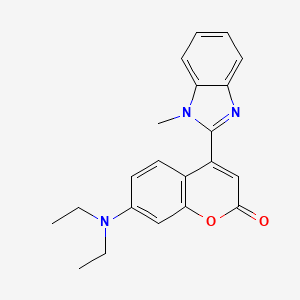molecular formula C21H21N3O2 B1264446 7-(diethylamino)-4-(1-methyl-1H-benzimidazol-2-yl)-2H-chromen-2-one 