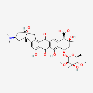 molecular formula C39H49NO13 B1264456 methyl (1S,10S,12S,13R,21S,23S)-23-(dimethylamino)-4,8,12-trihydroxy-10-[(2R,3R,4R,5S,6S)-4-hydroxy-3,5-dimethoxy-4,6-dimethyloxan-2-yl]oxy-1,12-dimethyl-6,17-dioxo-25-oxahexacyclo[19.3.1.02,19.05,18.07,16.09,14]pentacosa-2,4,7(16),8,14,18-hexaene-13-carboxylate 
