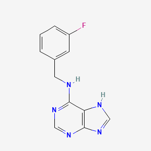 molecular formula C12H10FN5 B12644684 1H-Purin-6-amine, N-((3-fluorophenyl)methyl)- CAS No. 67023-51-2