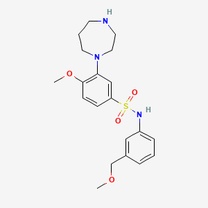 molecular formula C20H27N3O4S B12644703 Benzenesulfonamide, 3-(hexahydro-1H-1,4-diazepin-1-yl)-4-methoxy-N-[3-(methoxymethyl)phenyl]- 
