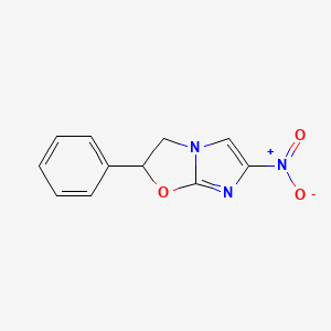 molecular formula C11H9N3O3 B12644708 6-Nitro-2-phenyl-2,3-dihydroimidazo[2,1-b][1,3]oxazole CAS No. 127692-14-2