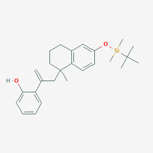 molecular formula C26H36O2Si B12644788 Phenol, 2-[1-[[6-[[(1,1-diMethylethyl)diMethylsilyl]oxy]-1,2,3,4-tetrahydro-1-Methyl-1-naphthalenyl]Methyl]ethenyl]- 