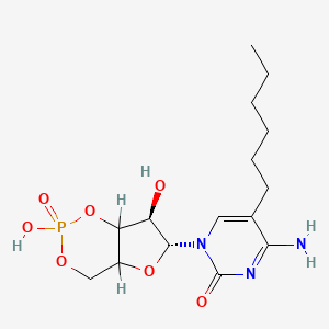 molecular formula C15H24N3O7P B12644789 5-n-Hexylcytidine 3',5'-cyclic monophosphate CAS No. 117309-93-0