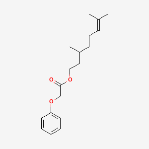 molecular formula C18H26O3 B12644844 3,7-Dimethyl-6-octenyl phenoxyacetate CAS No. 93805-22-2