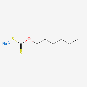 molecular formula C7H13NaOS2 B12644955 Carbonodithioic acid, O-hexyl ester, sodium salt CAS No. 17202-46-9