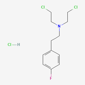 molecular formula C12H17Cl3FN B12645208 N,N-bis(2-chloroethyl)-2-(4-fluorophenyl)ethanamine;hydrochloride CAS No. 1643-87-4