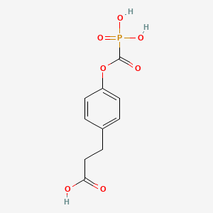 molecular formula C10H11O7P B12645310 Benzenepropanoic acid, 4-((phosphonocarbonyl)oxy)- CAS No. 74270-35-2