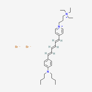 molecular formula C34H53Br2N3 B1264532 3-[4-[(1E,3E,5E)-6-[4-(dibutylamino)phenyl]hexa-1,3,5-trienyl]pyridin-1-ium-1-yl]propyl-triethylazanium;dibromide 