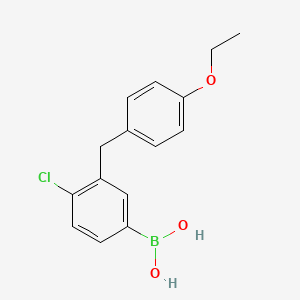 molecular formula C15H16BClO3 B12645422 Boronic acid, B-[4-chloro-3-[(4-ethoxyphenyl)methyl]phenyl]- 