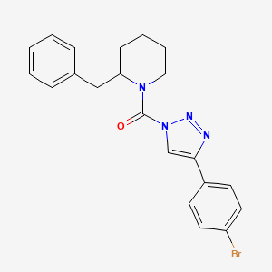 molecular formula C21H21BrN4O B12645455 Methanone, [4-(4-broMophenyl)-1H-1,2,3-triazol-1-yl][2-(phenylMethyl)-1-piperidinyl]- 