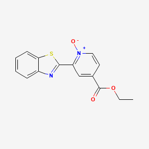 molecular formula C15H12N2O3S B12645519 2-(2-Benzothiazolyl)-4-(ethoxycarbonyl)pyridine 1-oxide 