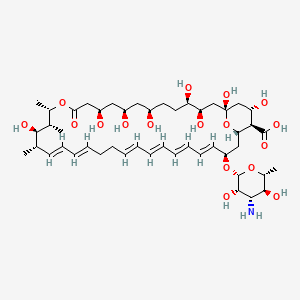 molecular formula C47H75NO17 B1264558 (1S,3R,4R,7R,9R,11R,15S,16R,17R,18S,19E,21Z,25E,27E,29E,31E,33R,35S,36R,37S)-33-[(2R,3S,4S,5S,6R)-4-amino-3,5-dihydroxy-6-methyloxan-2-yl]oxy-1,3,4,7,9,11,17,37-octahydroxy-15,16,18-trimethyl-13-oxo-14,39-dioxabicyclo[33.3.1]nonatriaconta-19,21,25,27,29,31-hexaene-36-carboxylic acid 