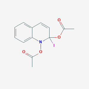 molecular formula C13H12INO4 B12645612 2-Iodoquinolinediyl diacetate CAS No. 94248-33-6