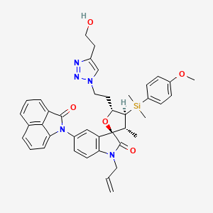 (3R,3'R,4'S,5'R)-5'-[2-[4-(2-hydroxyethyl)-1-triazolyl]ethyl]-4'-[(4-methoxyphenyl)-dimethylsilyl]-3'-methyl-5-(2-oxo-1-benzo[cd]indolyl)-1-prop-2-enyl-2-spiro[indole-3,2'-oxolane]one