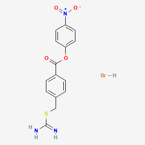 molecular formula C15H14BrN3O4S B12645720 (4-Nitrophenyl) 4-(carbamimidoylsulfanylmethyl)benzoate;hydrobromide CAS No. 38597-31-8