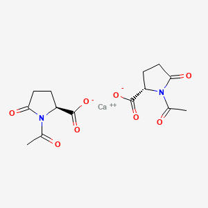 molecular formula C14H16CaN2O8 B12645815 Calcium bis(1-acetyl-5-oxo-L-prolinate) CAS No. 70050-42-9