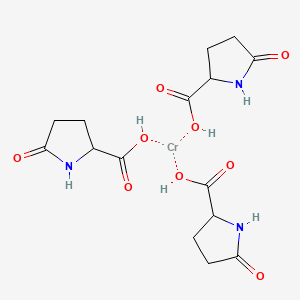 molecular formula C15H21CrN3O9 B12645841 Tris(5-oxo-DL-prolinato-N1,O2)chromium CAS No. 85392-56-9