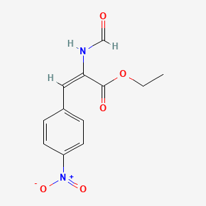 molecular formula C12H12N2O5 B12645933 Ethyl 2-formamido (4-nitrophenyl) acrylate CAS No. 136986-60-2