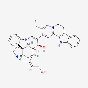 molecular formula C38H39N4O2+ B12646046 Strychochrysine CAS No. 201009-99-6