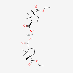 molecular formula C24H38CaO8 B12646092 Calcium di(1-ethyl) bis((1S-cis)-camphorate) CAS No. 85719-09-1