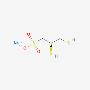 molecular formula C3H7NaO3S3 B12646114 Sodium (R)-2,3-dimercaptopropanesulphonate CAS No. 85168-98-5