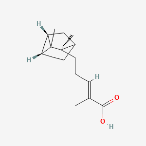 molecular formula C15H22O2 B1264623 2-Pentenoic acid, 5-[(1R,3R,6S)-2,3-dimethyltricyclo[2.2.1.02,6]hept-3-yl]-2-methyl-, (2E)- 