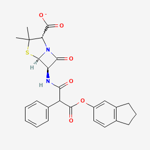 molecular formula C26H25N2O6S- B1264636 Carindacillin(1-) 