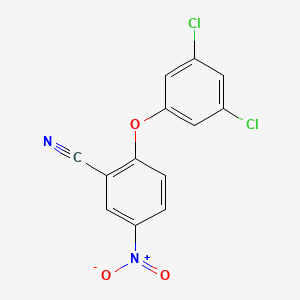 molecular formula C13H6Cl2N2O3 B12646385 Benzonitrile, 2-(3,5-dichlorophenoxy)-5-nitro- CAS No. 82674-08-6