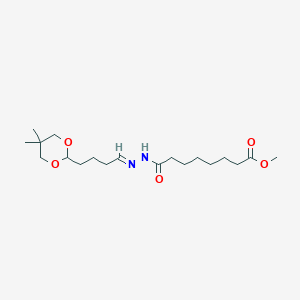 molecular formula C19H34N2O5 B1264652 methyl 8-[(2E)-2-[4-(5,5-dimethyl-1,3-dioxan-2-yl)butylidene]hydrazinyl]-8-oxooctanoate 