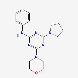 molecular formula C17H22N6O B1264653 4-(4-morpholinyl)-N-phenyl-6-(1-pyrrolidinyl)-1,3,5-triazin-2-amine 