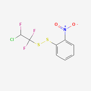 molecular formula C8H5ClF3NO2S2 B12646548 2-Chloro-1,1,2-trifluoroethyl 2-nitrophenyl disulfide CAS No. 133831-59-1