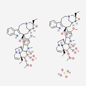 methyl (13S,15R,16R,18S)-13-[(1R,9R,10S,11R,12R,19R)-11-acetyloxy-12-ethyl-10-hydroxy-5-methoxy-10-methoxycarbonyl-8-methyl-8,16-diazapentacyclo[10.6.1.01,9.02,7.016,19]nonadeca-2,4,6,13-tetraen-4-yl]-18-ethyl-17-oxa-1,11-diazapentacyclo[13.4.1.04,12.05,10.016,18]icosa-4(12),5,7,9-tetraene-13-carboxylate;sulfuric acid