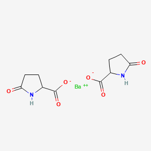 molecular formula C10H12BaN2O6 B12646802 Barium bis(5-oxo-DL-prolinate) CAS No. 85959-43-9