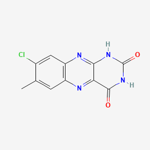molecular formula C11H7ClN4O2 B12646823 Benzo(g)pteridine-2,4(1H,3H)-dione, 8-chloro-7-methyl- CAS No. 63528-80-3