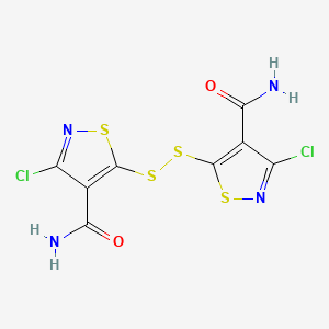 molecular formula C8H4Cl2N4O2S4 B12646860 4-Isothiazolecarboxamide, 5,5'-dithiobis(3-chloro- CAS No. 1032-07-1