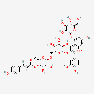 molecular formula C43H49O22+ B1264690 Peonidin-3-(p-coumaroyl)-rutinoside-5-glucoside 