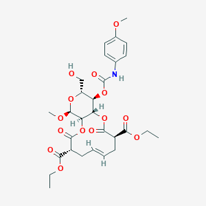 diethyl (1S,4R,6E,9R,12R,13S,15R,16R)-15-(hydroxymethyl)-13-methoxy-16-[(4-methoxyphenyl)carbamoyloxy]-3,10-dioxo-2,11,14-trioxabicyclo[10.4.0]hexadec-6-ene-4,9-dicarboxylate