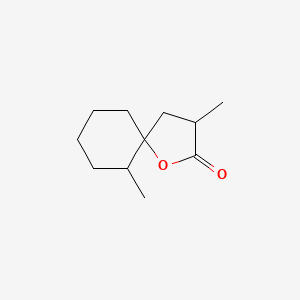 molecular formula C11H18O2 B12646965 3,6-Dimethyl-1-oxaspiro[4.5]decan-2-one CAS No. 93840-81-4