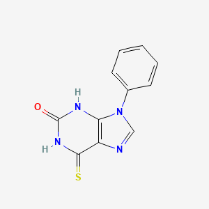 molecular formula C11H8N4OS B12647015 9-phenyl-6-sulfanylidene-3H-purin-2-one CAS No. 5444-44-0
