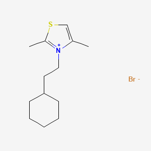 molecular formula C13H22BrNS B12647063 3-(2-Cyclohexylethyl)-2,4-dimethyl-1,3-thiazol-3-ium bromide CAS No. 6273-13-8