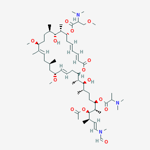 [(3E,5E,8R,9S,10R,11R,14S,15E,18R,20R,21E,24S)-24-[(E,2S,3S,4S,7R,8S,9R,10R)-9-acetyloxy-7-[2-(dimethylamino)propanoyloxy]-12-[formyl(methyl)amino]-3-hydroxy-4,8,10-trimethyldodec-11-en-2-yl]-10-hydroxy-14,20-dimethoxy-9,11,15,18-tetramethyl-2-oxo-1-oxacyclotetracosa-3,5,15,21-tetraen-8-yl] 2-(dimethylamino)-3-methoxypropanoate