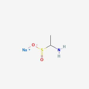 molecular formula C2H6NNaO2S B12647194 Sodium 1-aminoethanesulphinate CAS No. 84195-72-2