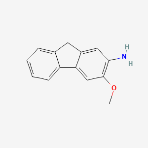 molecular formula C14H13NO B12647206 Fluoren-2-amine, 3-methoxy- CAS No. 6893-23-8