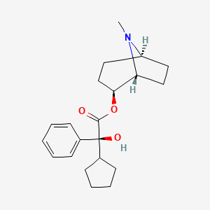 molecular formula C21H29NO3 B12647222 (+)-2-alpha-Tropan-2-ol, (+)-2-cyclopentyl-2-phenylglycolate CAS No. 64471-17-6