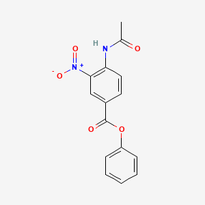 molecular formula C15H12N2O5 B12647315 Benzoic acid, 4-(acetylamino)-3-nitro-, phenyl ester CAS No. 193888-74-3
