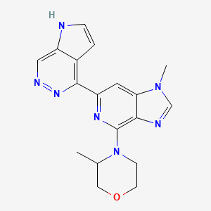 molecular formula C18H19N7O B12647319 1H-Imidazo[4,5-c]pyridine, 1-methyl-4-[(3R)-3-methyl-4-morpholinyl]-6-(1H-pyrrolo[2,3-d]pyridazin-4-yl)- 