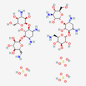 molecular formula C36H78N8O34S3 B12647371 Dikanamycin A tris(sulphate) CAS No. 94237-36-2